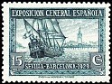 Spain 1929 Expo Sevilla Barcelona 15 CTS Verde Edifil 438